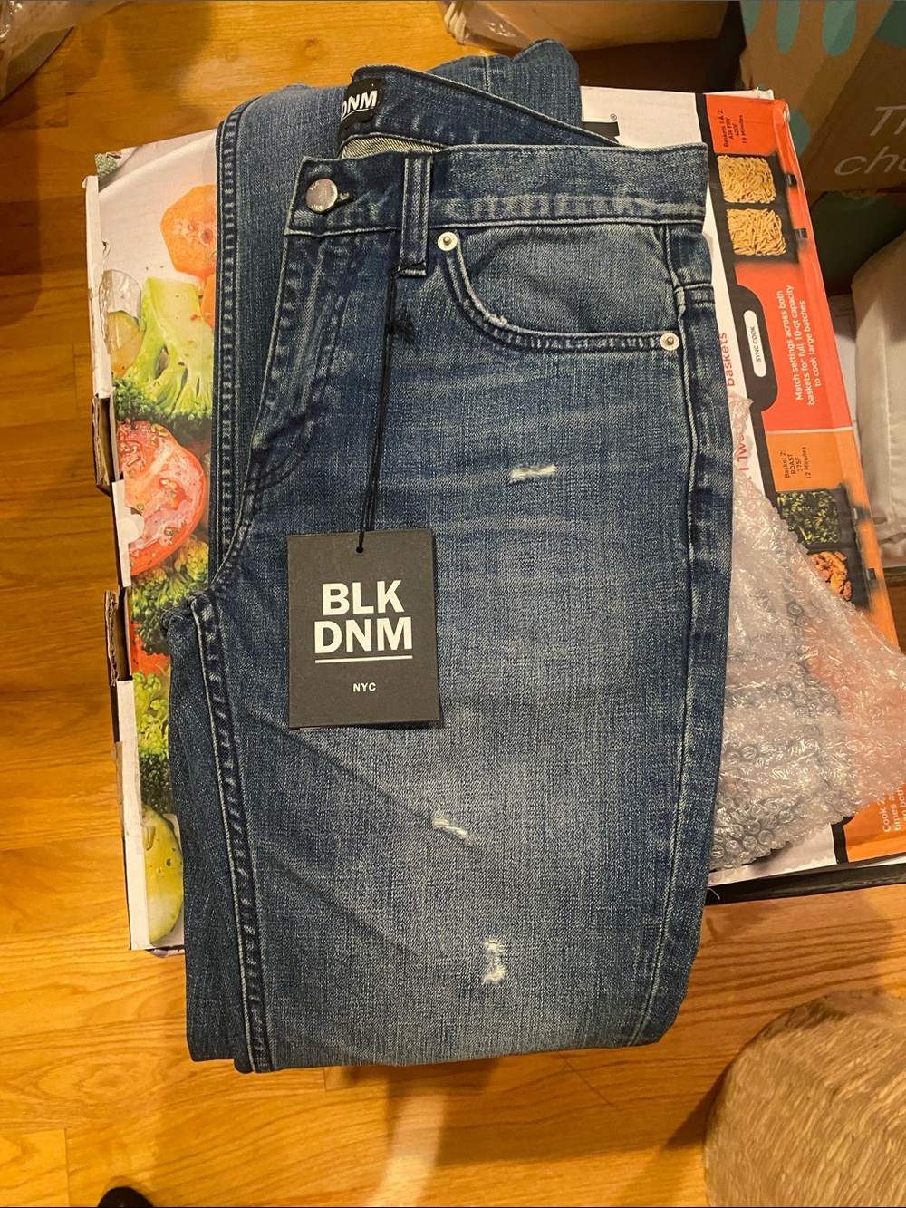 BLK DNM Unisex Slim Distressed Denim Jeans - Blueno offers